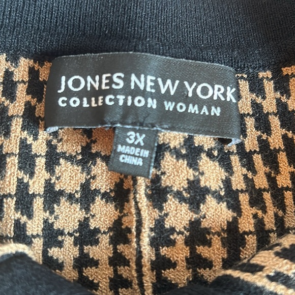 Jones New York Collection Houndstooth Button-Up Women's Caplet Sweater Size 3X - Picture 8 of 10